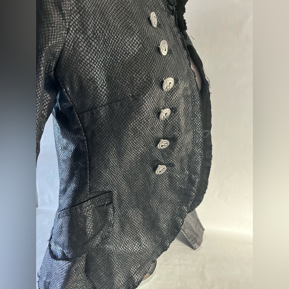 Black Military-Style Women's Blazer Jacket - Picture 5 of 16